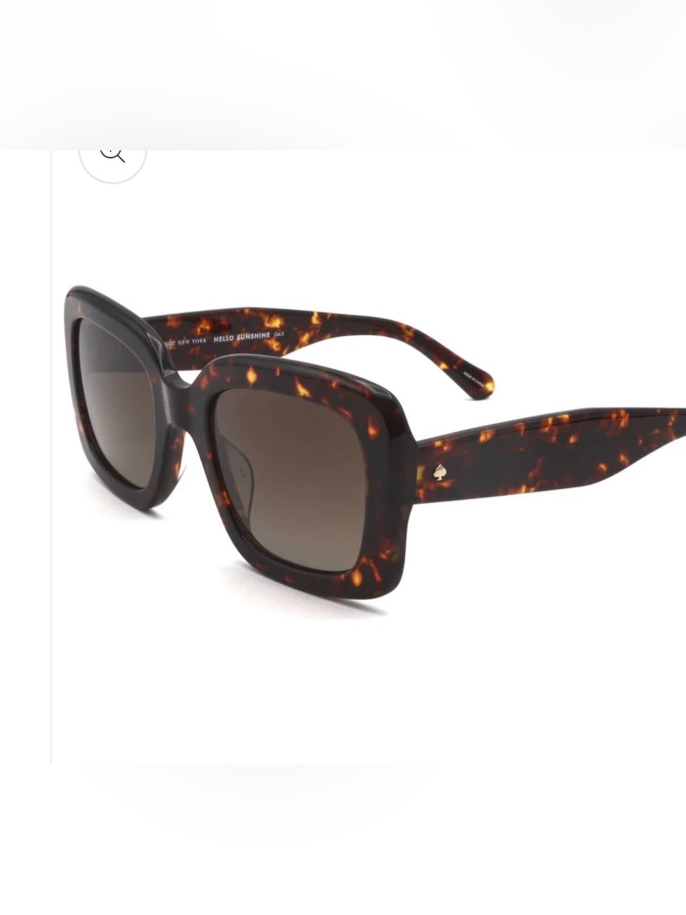 Kate Spade Bellamy Sunglasses, Tortoise Square with Case and Cleaning Cloth